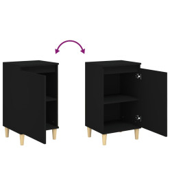 Tables de chevet 2 pcs noir 40x35x70 cm bois d'ingénierie