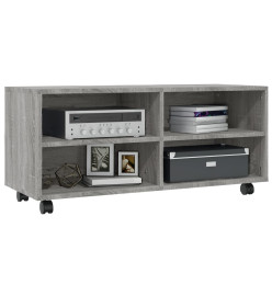 Meuble TV sur roulettes Sonoma gris 90x35x35 cm Bois ingénierie