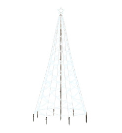 Arbre de Noël avec poteau en métal 500 LED blanches froides 3m