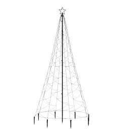 Arbre de Noël avec poteau en métal 500 LED blanches froides 3m