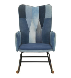 Chaise à bascule Denim Bleu Toile patchwork