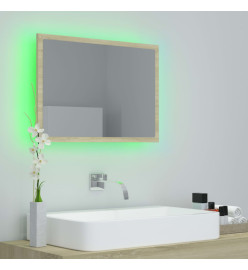 Miroir LED de salle de bain Chêne sonoma 60x8,5x37 cm Acrylique