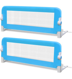 Barrière de lit de sécurité pour tout-petits 2pcs Bleu 102x42cm