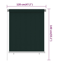 Store roulant d'extérieur 120x140 cm Vert foncé PEHD