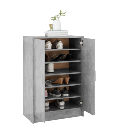 Armoire à chaussures Gris béton 60x35x92 cm Aggloméré