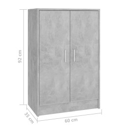 Armoire à chaussures Gris béton 60x35x92 cm Aggloméré