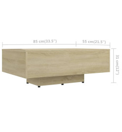 Table basse Chêne sonoma 85x55x31 cm Aggloméré