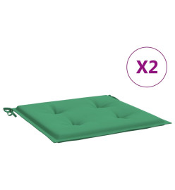 Coussins de chaise de jardin 2 pcs vert 40x40x3 cm tissu oxford