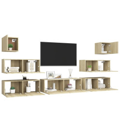 Ensemble de meuble TV 7 pcs Chêne sonoma Aggloméré