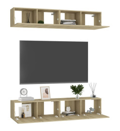 Meubles TV 4 pcs Chêne sonoma 80x30x30 cm Aggloméré