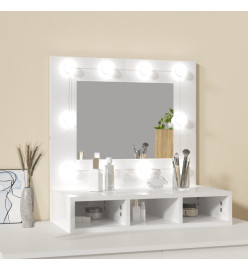 Armoire à miroir avec LED Blanc brillant 60x31,5x62 cm