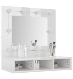 Armoire à miroir avec LED Blanc brillant 60x31,5x62 cm