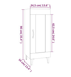 Buffet Blanc brillant 34,5x34x90 cm Bois d'ingénierie