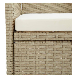 Mobilier de salle à manger de jardin coussins 7 pcs Beige/noir