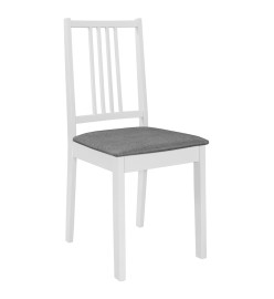 Chaises à manger avec coussins lot de 6 blanc bois solide