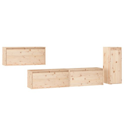 Meubles TV 4 pcs Bois massif de pin