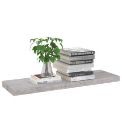 Étagère murale flottante Gris béton 80x23,5x3,8 cm MDF