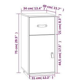 Buffet 34x40x75 cm Bois massif de pin