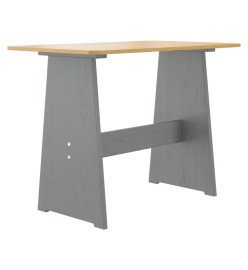 Table à manger avec banc Marron miel et gris Bois de pin solide