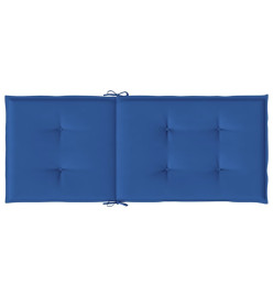 Coussins de chaise de jardin à dossier haut lot de 4 bleu royal