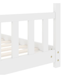 Cadre de lit d'enfant Blanc Bois de pin massif 70x140 cm