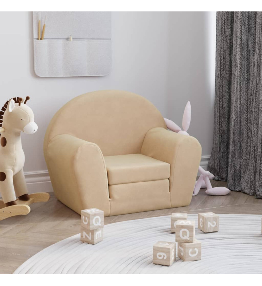 Canapé-lit pour enfants Crème Peluche douce