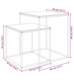 Ensemble de table basse 2 pcs Bois d'ingénierie et métal