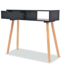 Table console Bois de pin massif 80 x 30 x 72 cm Noir