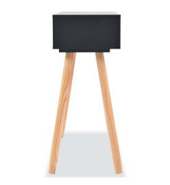 Table console Bois de pin massif 80 x 30 x 72 cm Noir