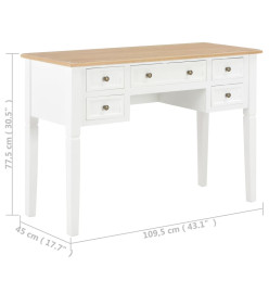 Bureau Blanc 109,5 x 45 x 77,5 cm Bois