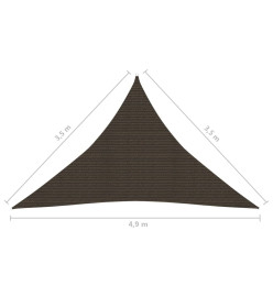 Voile d'ombrage 160 g/m² Marron 3,5x3,5x4,9 m PEHD