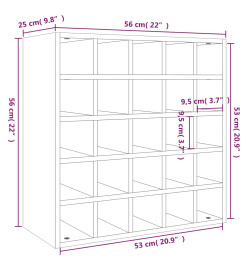 Armoire à vin Gris 56x25x56 cm Bois de pin massif