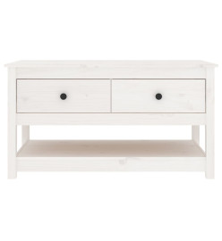 Table basse Blanc 102x49x55 cm Bois massif de pin