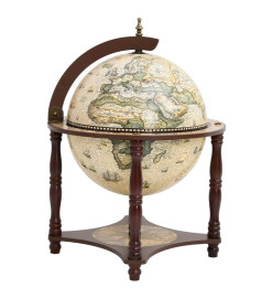 Support à vin bar forme globe Marron Bois d'eucalyptus massif