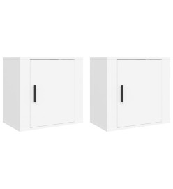 Tables de chevet murales 2 pcs Blanc 50x30x47 cm