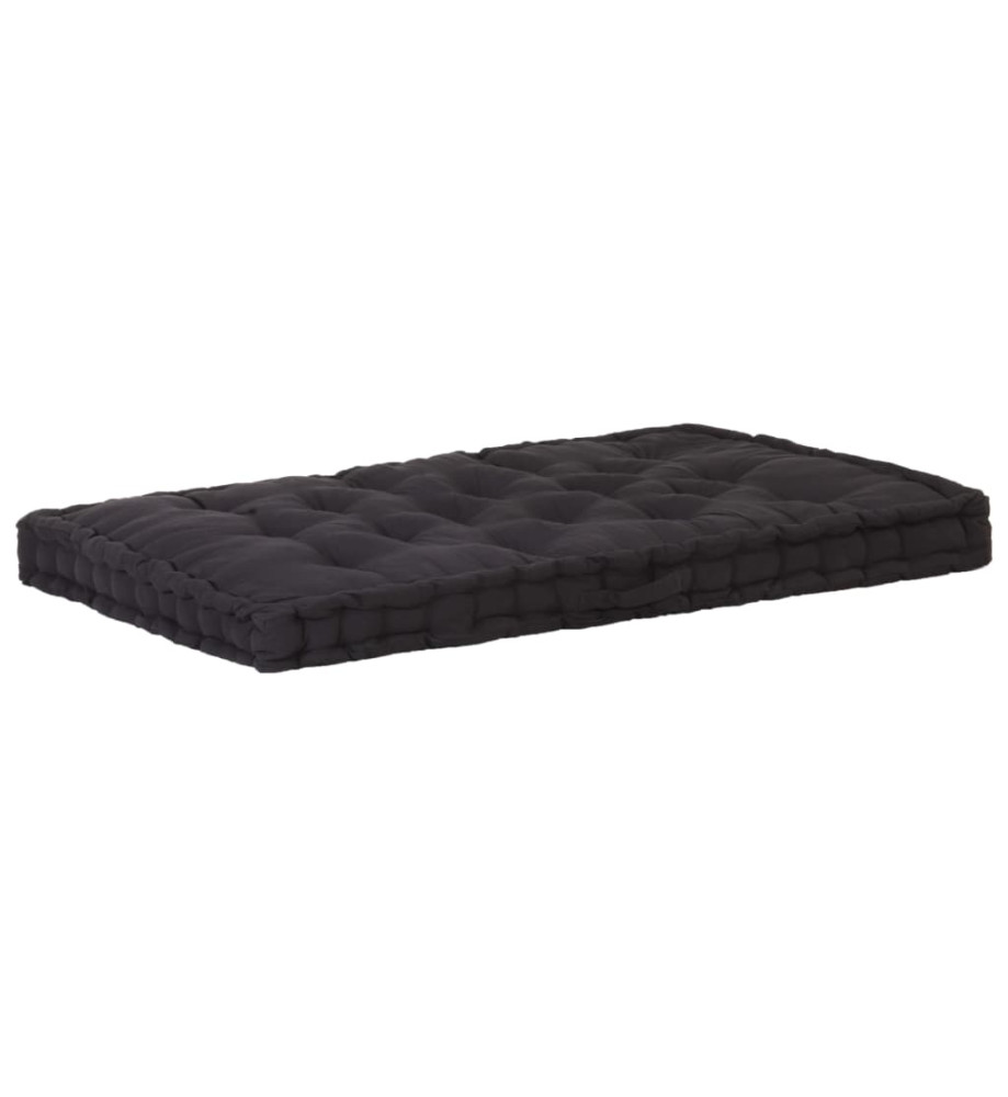 Coussin de plancher de palette Coton 120x80x10 cm Noir Coussin de plancher de palette Coton 120x80x10 cm Noir