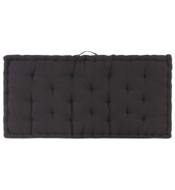 Coussin de plancher de palette Coton 120x80x10 cm Noir