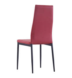 Mobilier de salle à manger 5 pcs Rouge bordeaux