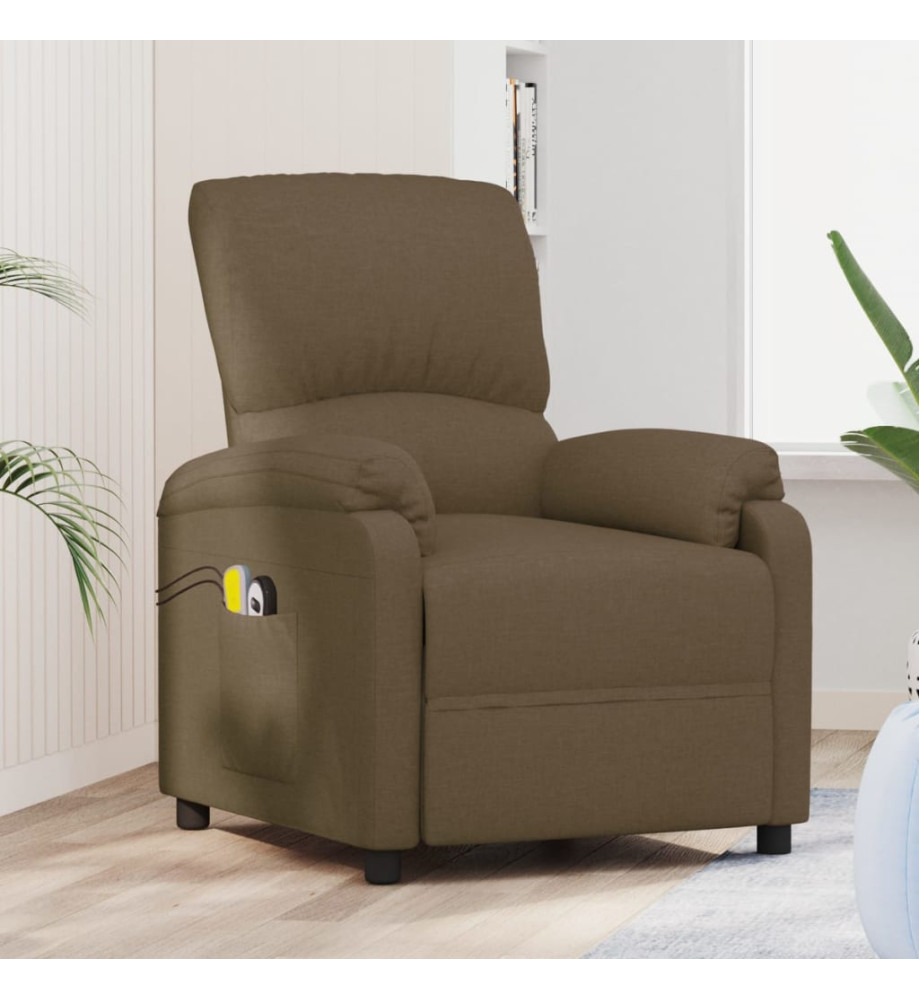 Fauteuil électrique de massage Marron Tissu