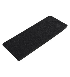 Tapis d'escalier auto-adhésifs 15 pcs 65x24,5x3,5 cm Anthracite