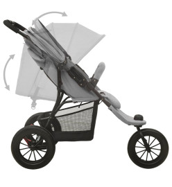 Poussette pour bébé Gris clair Acier