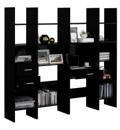 Ensemble de bibliothèque 4 pcs Noir Aggloméré