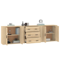 Buffets 3 pcs Chêne sonoma Bois d'ingénierie