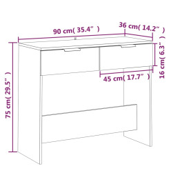 Table console Blanc 90x36x75 cm Bois d'ingénierie