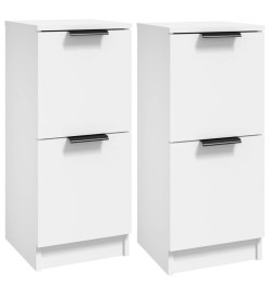 Buffets 2 pcs Blanc 30x30x70 cm Bois d'ingénierie