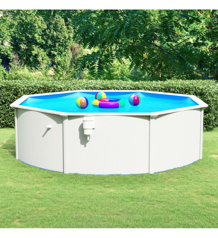 Piscine ronde avec parois en acier 460x120 cm Blanc