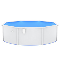 Piscine ronde avec parois en acier 460x120 cm Blanc