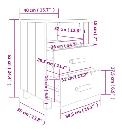 Tables de chevet HAMAR 2 pcs Blanc 40x35x62 cm Bois massif