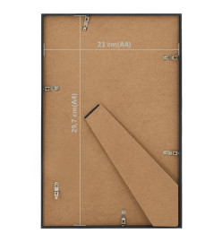 Collage de cadres photo 3 pcs de table Noir 21x29,7 cm MDF