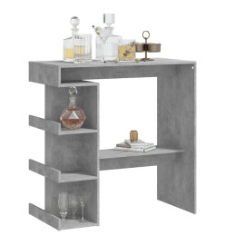 Table de bar étagère de rangement Gris béton 100x50x101,5 cm